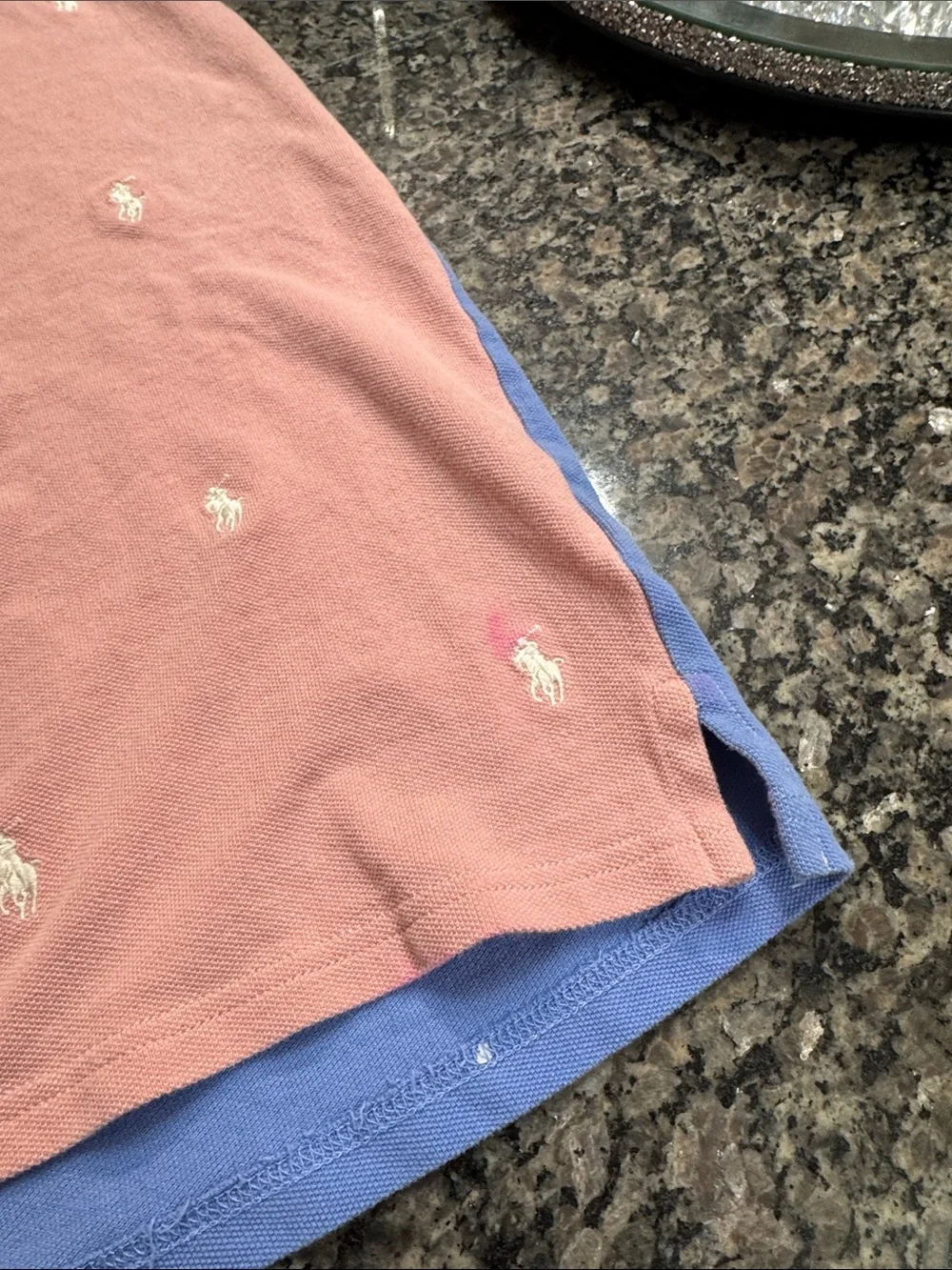 Polo by Ralph Lauren Pink Polo Colorblock dress with cap Sleeves cotton knit